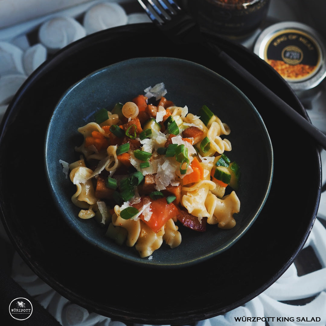 Wurzpott King of Meat Pasta Salad in a bowl