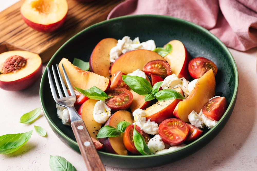 Peach, Burrata, and Heirloom Tomato Salad