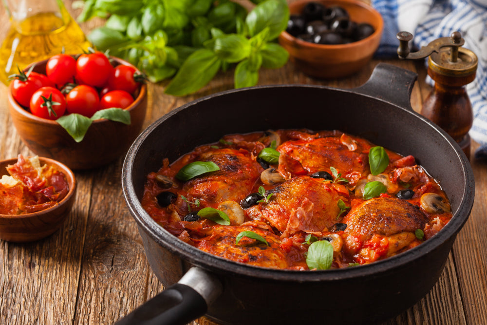 Chef Anne Hicks Chicken Cacciatore Recipe plated in a bowl