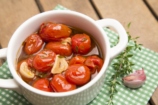 Tomato Garlic Confit with Goat Cheese Dip