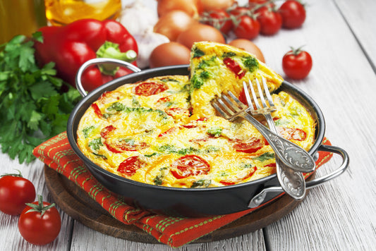 Spinach, Tomato & Goat Cheese Frittata