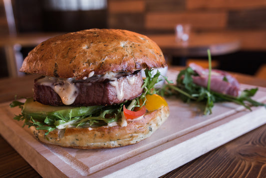 Tuna Steak Burger w/ Lemon Caper Aioli