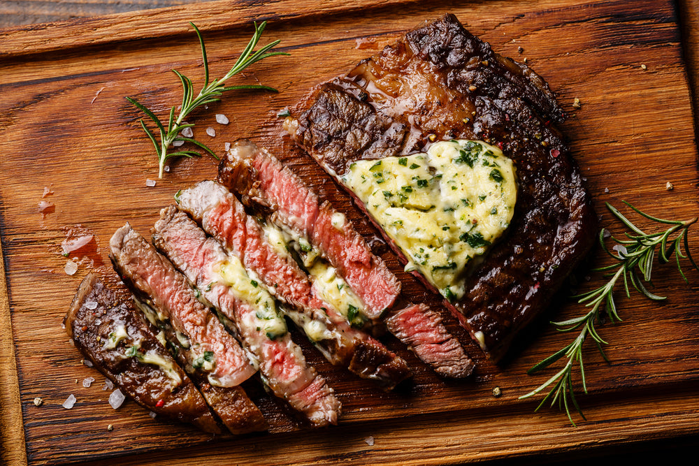 Cast Iron New York Strip w/Herb Butter