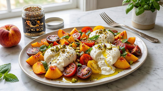 Peach, Burrata & Tomato Salad