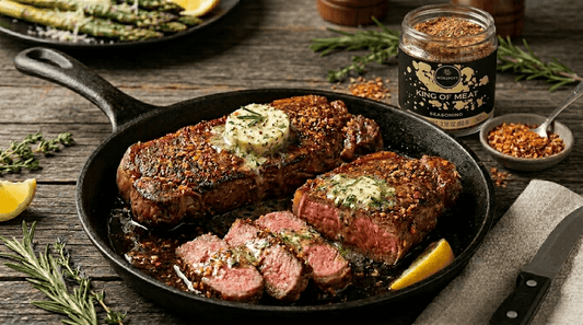 Cast Iron New York Strip w/Herb Butter