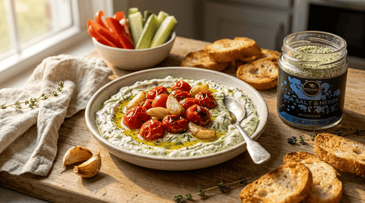 Tomato Garlic Confit with Goat Cheese Dip