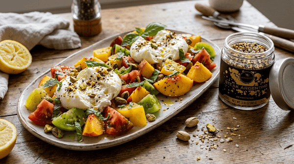 Peach, Burrata, and Heirloom Tomato Salad