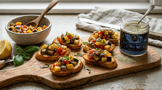 Herbed Ricotta Crostini with Wurzpott Sea Salt and Herbs