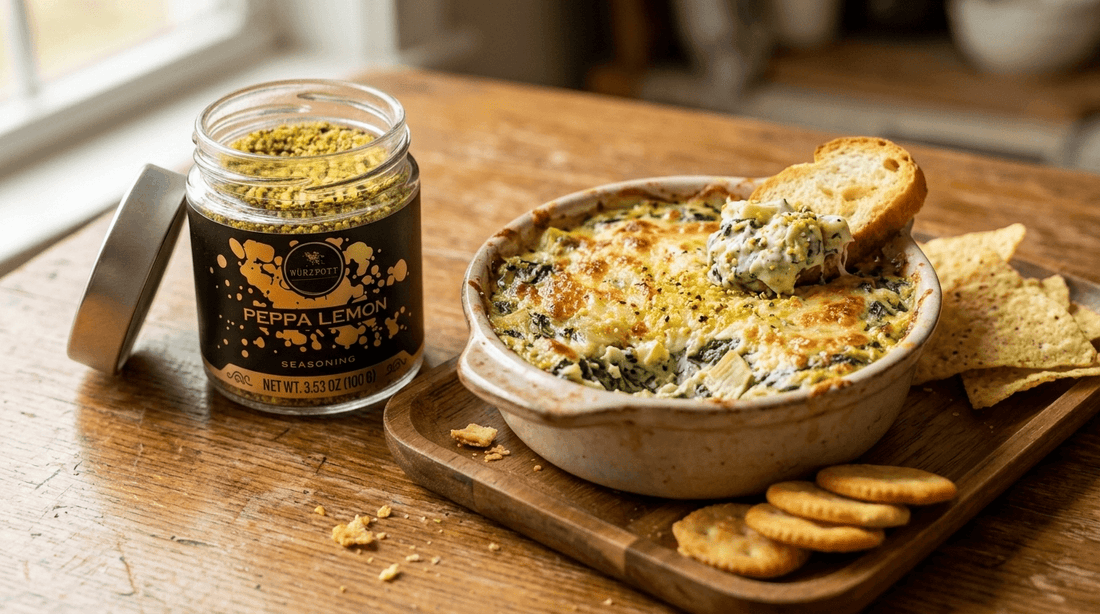 Wurzpott Peppa Lemon Spinach Artichoke Dip