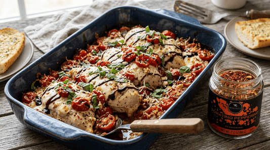 Bruschetta Chicken Bake: An Easy Italian Chicken Bake with Tomatino Pepperino