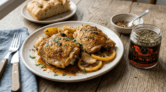 Herb Roasted Chicken Recipe with Crispy Skin and Italian Herbs