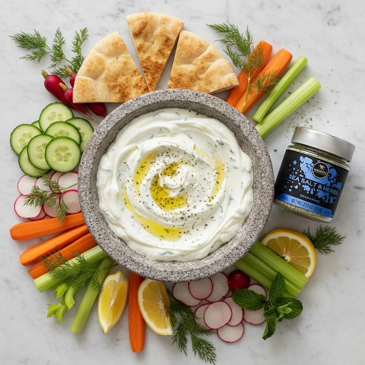 Creamy Greek Yogurt and Cucumber Dip with Sea Salt and Herb Seasoning