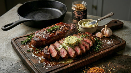 Cast Iron New York Strip w/Herb Butter